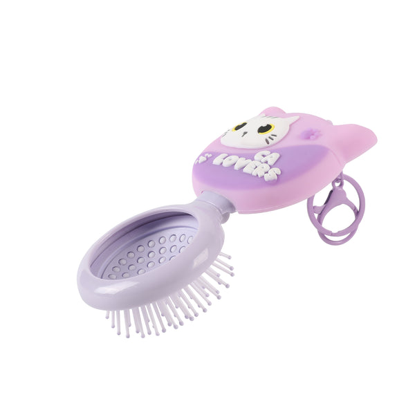 SPAZZOLA CON SPECCHIETTO PIEGHEVOLE CAT