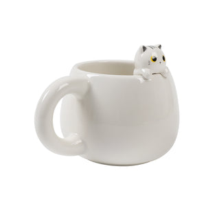 TAZZA CON CHARM GATTO BIANCO