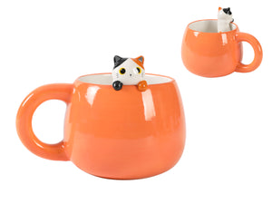 TAZZA CON CHARM GATTO ARANCIO