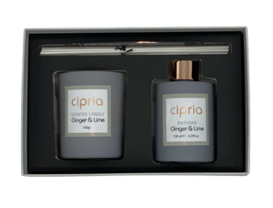 SET DIFFURORE PER AMBIENTE + CANDELA "GINGER & LIME"