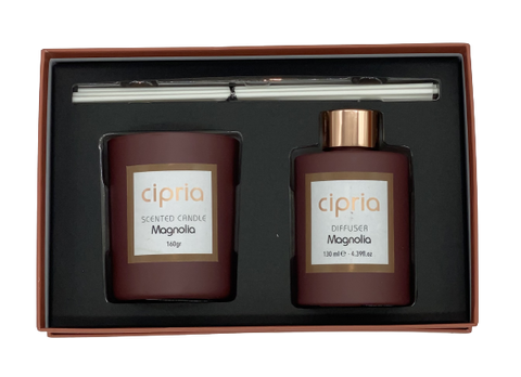 SET DIFFURORE PER AMBIENTE + CANDELA "MAGNOLIA"