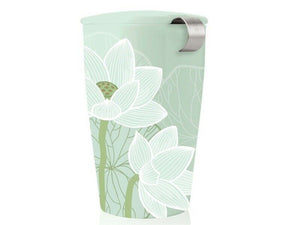 BICCHIERE TERMICO IN CERAMICA CON INFUSORE LOTUS TEA FORTE