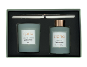 SET DIFFURORE PER AMBIENTE + CANDELA "GELSOMINO"