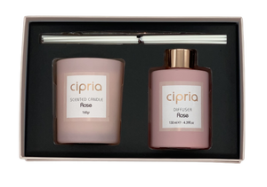 SET DIFFURORE PER AMBIENTE + CANDELA "ROSE"