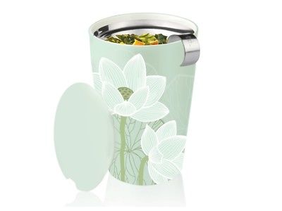 BICCHIERE TERMICO IN CERAMICA CON INFUSORE LOTUS TEA FORTE