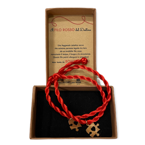 DOPPIO BRACCIALE FILO ROSSO DEL DESTINO LUXURY CON PUZZLE