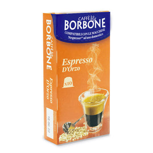 10 Capsule Caffè Borbone al gusto di ESPRESSO D'ORZO Compatibili NESPRESSO