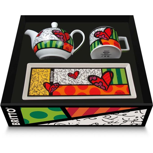 SET TEIERA + TAZZA CAPPUCCINO + VASSOIO BRITTO