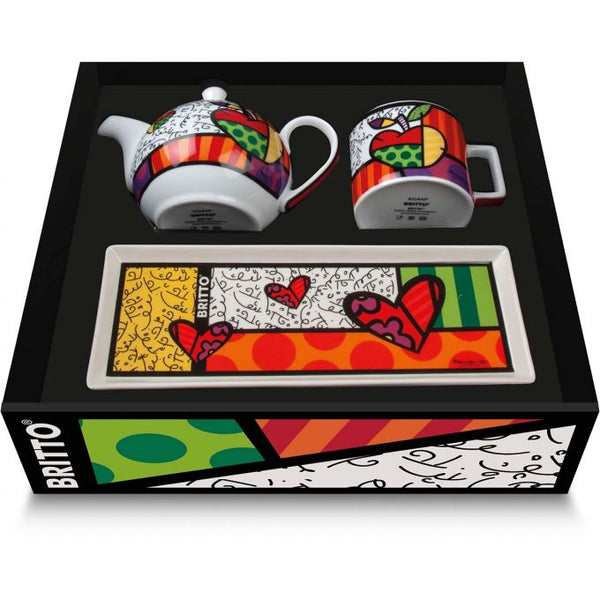 SET TEIERA + TAZZA CAPPUCCINO + VASSOIO BRITTO