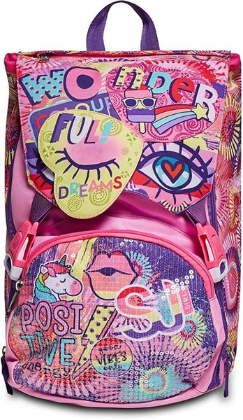 ZAINO SJ GIRL FACCE UNICORNO PAILLETTES